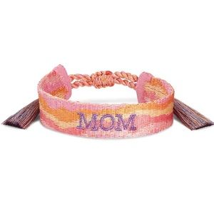 Kendra Scott Pink & 14 karat gold plated Mom Woven adjustable bracelet.